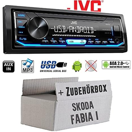 Autoradio Radio JVC KD-X151 | MP3 | USB | Android 4x50Watt - Einbauzubehör - Einbauset für Skoda Fabia 1 - JUST SOUND best ch