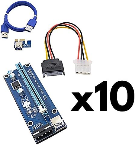 10pcs/lot USB 3.0 Cable PCI Express PCI-E 1X to 16X Riser Card Extender SATA 15 Pin to 4 Pin IDE Power Supply for bitcoin Mining