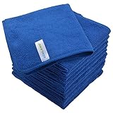 Sinland Lint Free Microfiber Cleaning Cloths Kitchen Cleaning Cloth Dish Cloth 12 Inch X 12 Inch 12 Pack Dark Blue