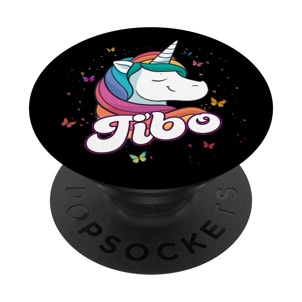 TIBO - Cute Boy Name with beautiful Unicorn PopSockets Swappable PopGrip
