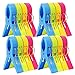 ESFUN 16 Pack Beach Towel Clips Chair Clips Towel Holder for Pool Chairs on Cruise-Jumbo Size,Plastic Clothes Pegs Hanging Clip Clamps to Keep Your Towel from Blowing Away,Fashion Bright Color primary