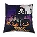 Antner 4 Pack Happy Halloween Throw Pillow Case Square Cushion Cover Bat Pumpkin Witch Spider, 18 X 18 Inch