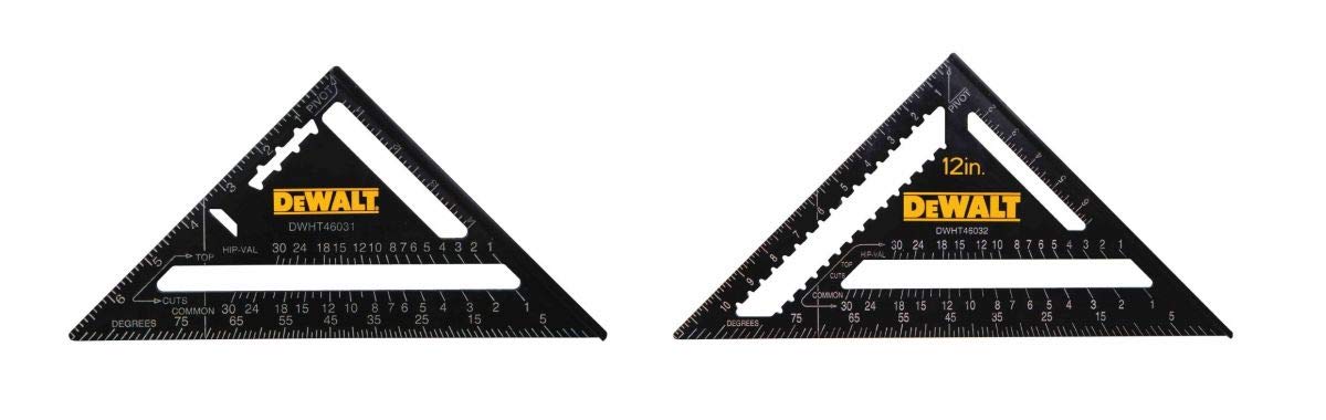 Dewalt DWHT03132 7in. and 12in. Premium Rafter Square Combo Pack, Black