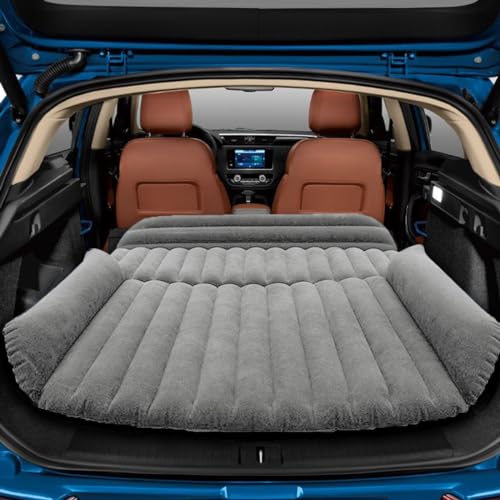 HAOYAO Auto Matratze, Auto Luftmatratze with Luftpumpe Dickere SUV Luftmatratze Aufblasbares Bett für Outdoor Camping Traveling Grau