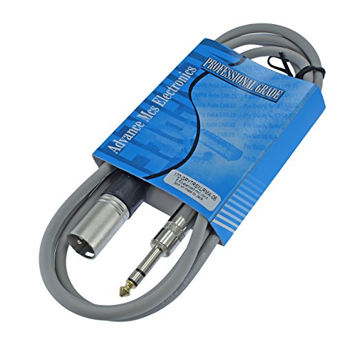 MCSPROAUDIO 1/4" TRS to XLR Male Pro Audio Patch Cable Balanced and Shielded (6 ft long, Gray)