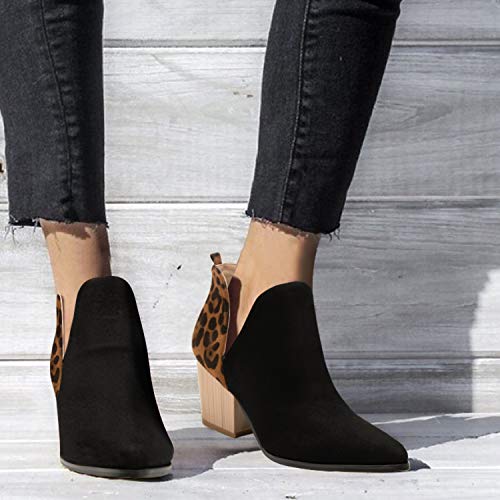 pointed toe booties chunky heel