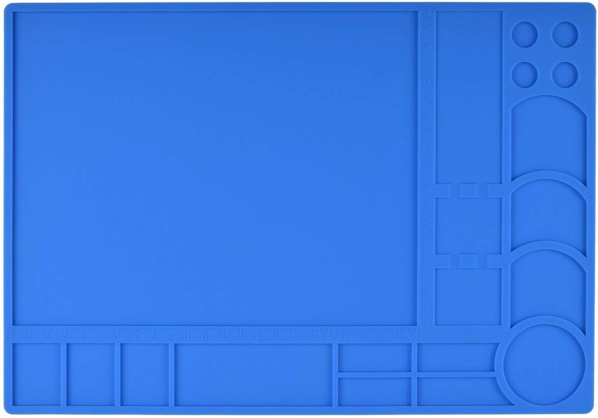 HOYATO Welding Pad Silicone Heat Insulation 932°F Soldering Maintenance Pad Mat Bench Blue for Soldering Iron,Electronics Repair Disassembly,Phone and Computer Repair,Gift for Techie …