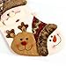 Jusdreen Christmas Stockings 3 Pieces Set 18 inches Cute Santa Wapiti Snowman Fireplace Stockings Plush 3D Applique