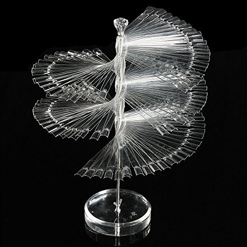 Vnfire 120 Pcs Clear False Nail Practic Tips Sticks Display Stand Spiral Display Shelf for Uv Gel Nail Polish Color Chart