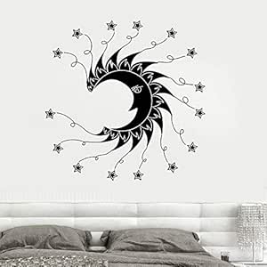 Calcomanías de pared de vinilo sol y luna cielo estrellado vivero