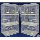 Lot of 6 Breeding Bird Carrier Cage for Parakeet Canary Finch Loverbird (White)