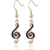 Fusamk Fashion Alloy Music Note Dangle Drop Earrings
