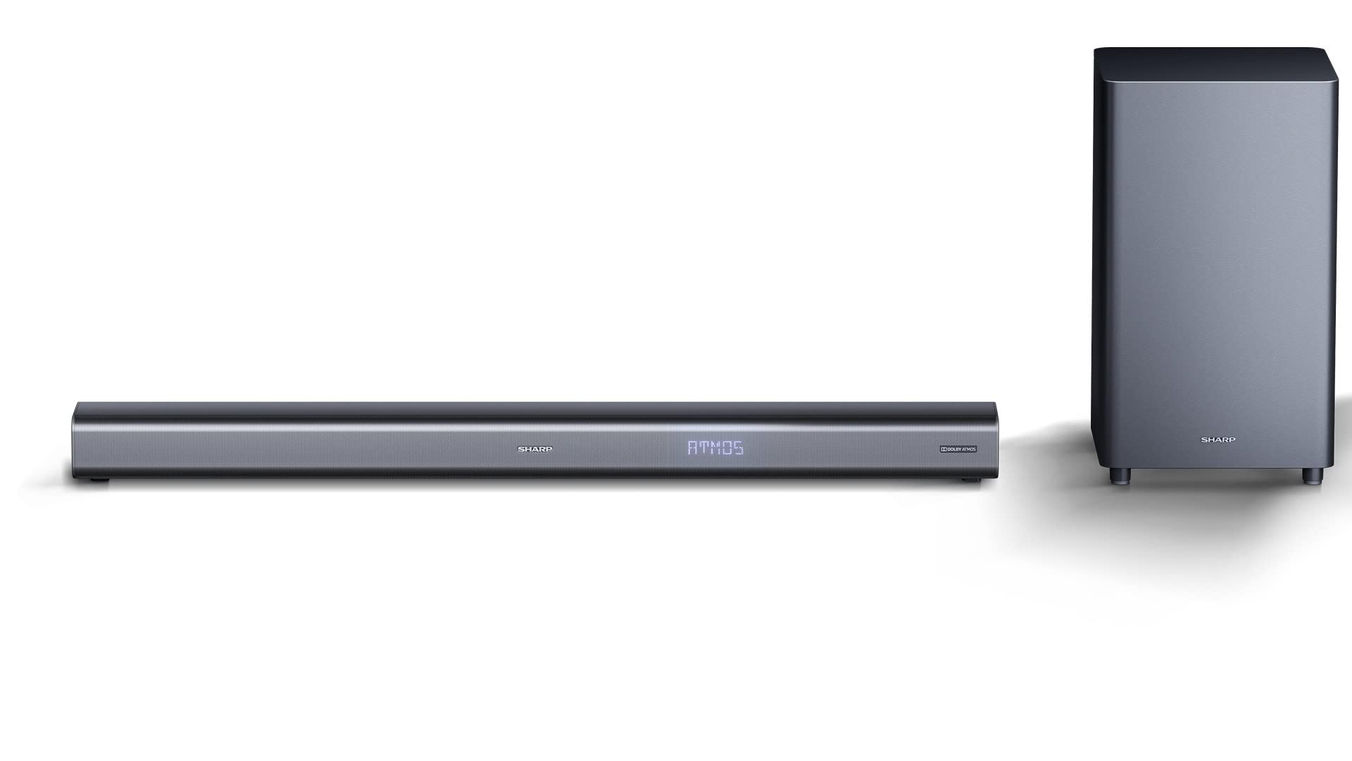 Sharp HT-SBW460 3.1 Soundbar, Dolby Atmos Soundbar with Subwoofer for TV with Wireless Bluetooth, Surround Sound, 4K Pass-Through, Aux, HDMI ARC/CEC & USB Playback - 440W - Black