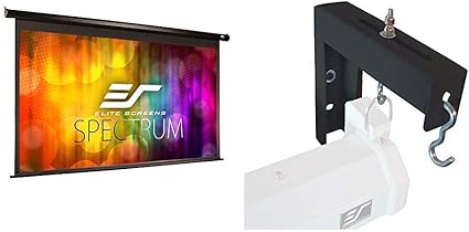 Elite Screens Spectrum Electric Motorized Projector Screen 6 Black Universal Projector Screen L Brackets Easy Adjustable Extension For Perfect