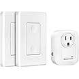 DEWENWILS Wireless Remote Wall Switch and Outlet, No Wiring Plug in On Off Power Switch, Expandable Remote Control Outlet Lig