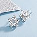 SA 925 Sterling Silver Star Earrings, Flat Back Earrings Silver Jewelry Cute Ear Rings For Birthday Party Gift Sparkly Statement Fashion Stud Earring