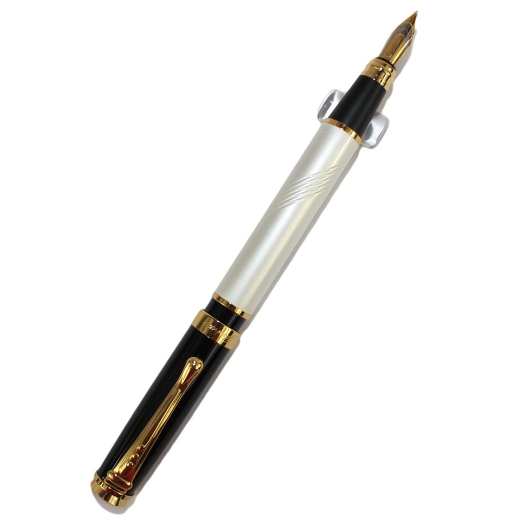 Mother of Pearl Fountain Pen Art Black Cap Push Style