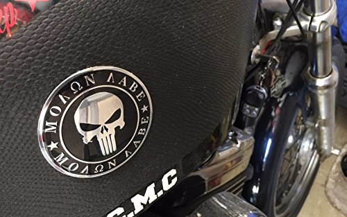 ALUMINUM 2nd Amendment Decal Sticker Bumper Molon Labe Right To Bear Arms NRA (Dome Shape) - Thumbnail 2