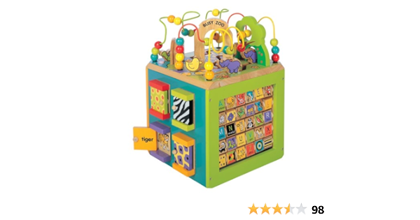 busy zoo wooden activity cube