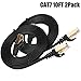 BUSOHE Cat 8 Ethernet Cable 10 FT 2-Pack, 40Gbps 2000MHz Cat8 High Speed Flat Internet Network Patch Cord, SFTP Shielded LAN Wire with Gold Plated RJ45 Connector for Outdoor Indoor - 10FT Black