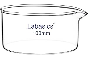 Labasics Crystallizing Dish with Spout and Heavy-Duty Rim, Thick-Walled Design High Borosilicate Glass Reusable Crystallizing