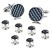 Jstyle Carbon Fiber Cufflinks and Studs for Men Tuxedo Shirts Business Wedding