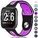 Maledan for Fitbit Versa Bands Women Men, Replacement Breathable Sport Watch Bands Accessories Strap with Stainless Steel Clasp for Fitbit Versa, Large, Black Purple