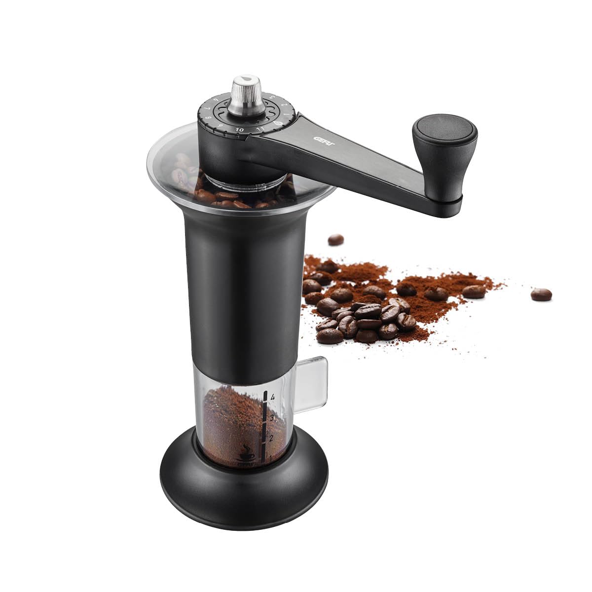 Gefu Lorenzo Coffee Grinder Black/Silver 14.5 x 10 x 22.6 cm