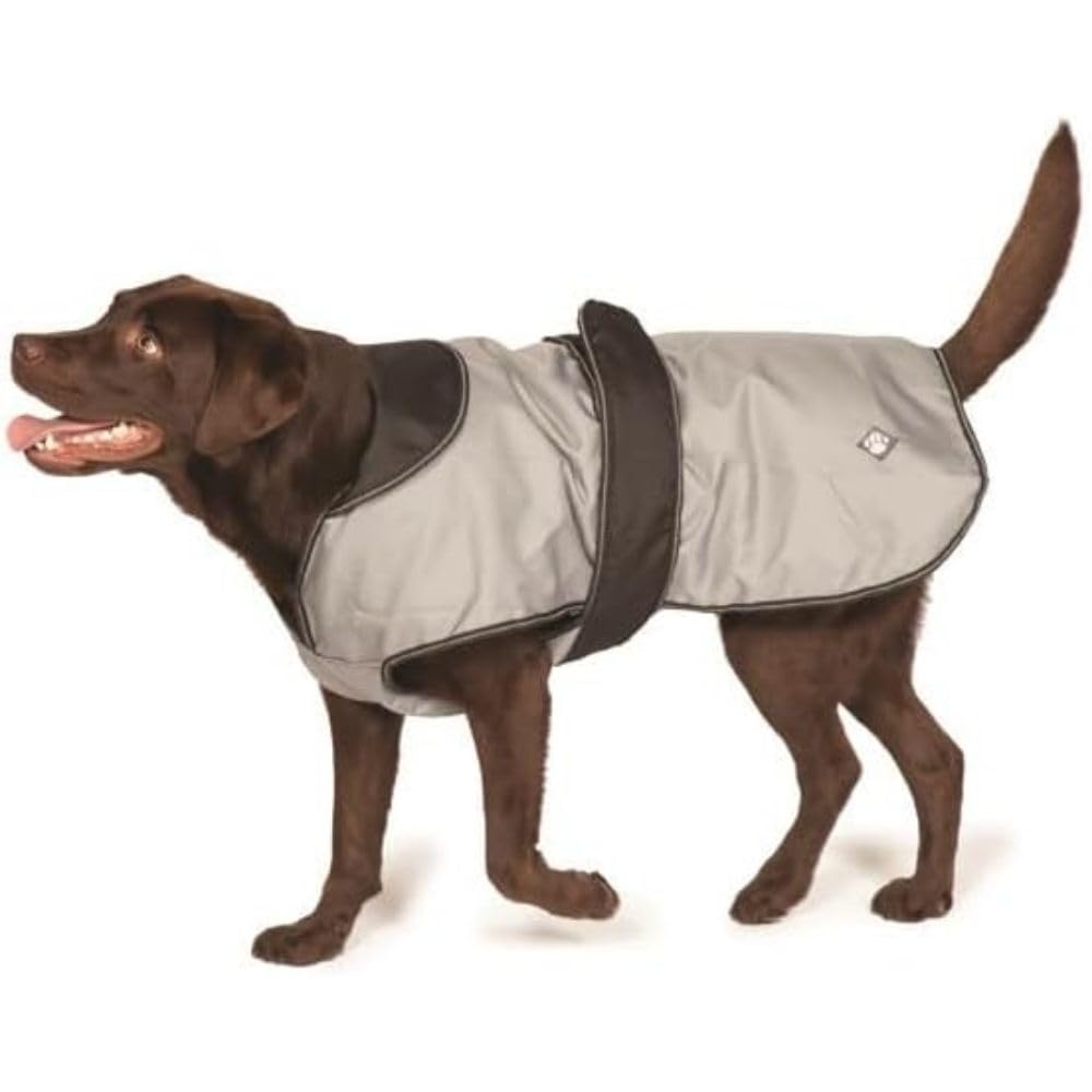 Danish Design 2 in 1 Ultimate Grey/Black Removable Padding Lightweight Dog/Puppy Coat 10 Inch 25 cm