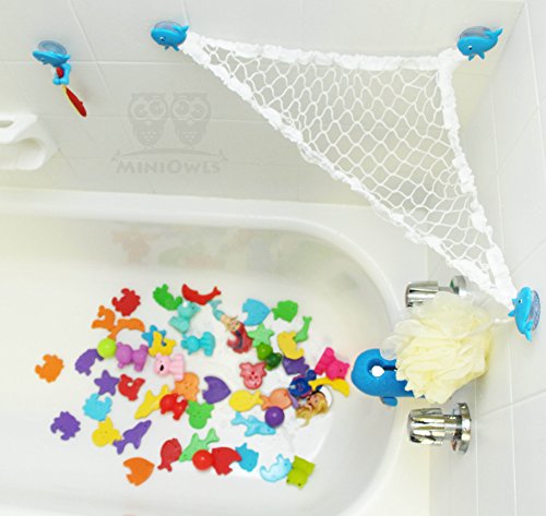 MiniOwls Bathtub Toy Storage Hammock (Blue Whale)