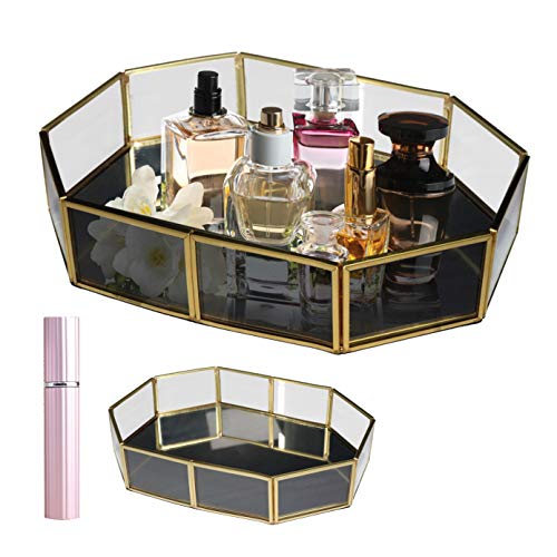 Elegant Mirror Vanity Tray Decorative Vanity Tray Jewelry Display Tray For Makeup Perfume Organizer W Gold Trim For Dresser Organizer Bedroom Bathroom 12 5x8 5x2 Inches W Perfume Atomizer Pricepulse