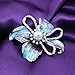 Glamorousky Flower Brooch with Silver Austrian Element Crystal and Grey Fashion Pearl