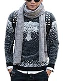 Match Men's Knit Cashmere Wool Long Scarf #SC51