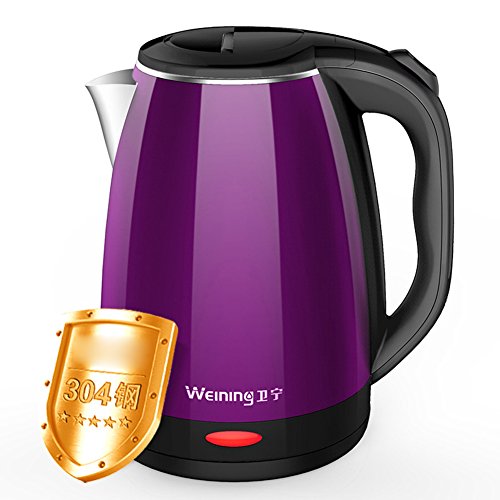 ZJâ“‡ kettle Electric Kettle Home 304 Stainless Steel Anti-hot Kettle Automatic Power Off Cordless Kettle Chassis Heating 2.0L 2000W Fast Boiling, Boil-Dry Protection ## (Color : Purple)