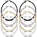 Areke Stainless Steel Hammered Large Hoop Earrings for Women - Round Teardrop Huggie Loops 4 Pairs Sets