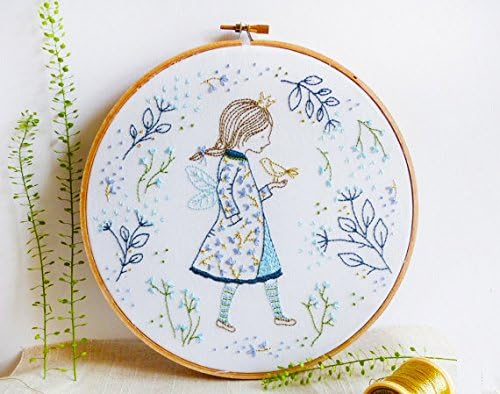 Embroidery Kit for Beginner Forest Girl Design Pre-Printed