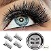 LEDitBe Magnetic False Eyelashes, 3D Black Dual Magnetic, Ultra Thick Ultra Solf and Long for Entire Eyes, Glamorous, Natural Look, Handmade Reusable Eyelashes 1Pair/4PCS (Black)