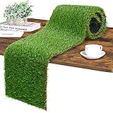 GLOBREEN Artificial Grass Table Runner Decorations