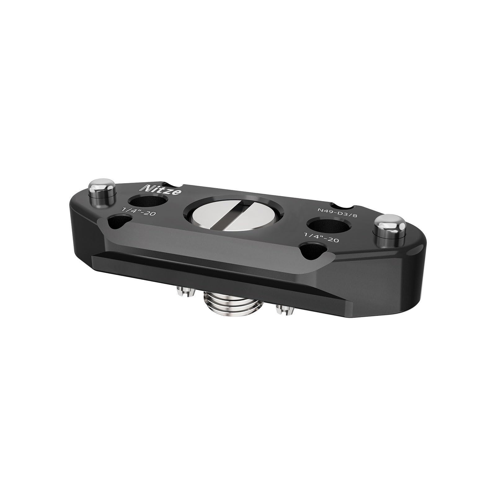 Nitze NATO Rail 3/8" Screw with Locating Pin, Quick Release Safety Rail Compatible with NATO Clamp for Camera Cage, NATO Top Handle, NATO Side Handle, Monitor Holder, Magic Arm - N49D-3/8
