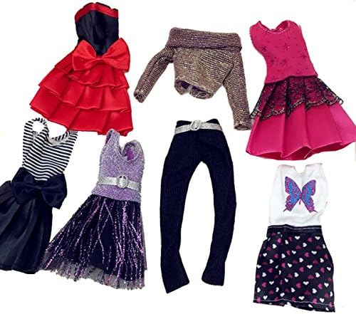 Barbie Doll Dress Clothes Set Party Gown Outfits for Girl Birthday Gift Xmas Gift, 6 Pack