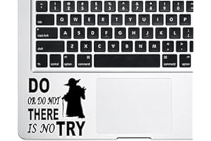Yoda Quote Trackpad Do or Do Not There is No Try Star Wars for MacBook Vinyl Decal Sticker (Black)