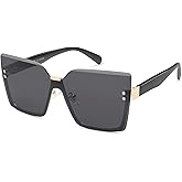 SOJOS Trendy Square Oversized Sunglasses Womens Big Rimless UV400 Ladies Shades SJ1160