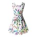 Hee Grand Women's Casual Summer Fit and Flare Floral Sleeveless Dress Chinese Feather