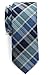 Retreez Modern Classic Plaid Check Styles Woven Microfiber Skinny Tie - Blue