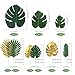 Outgeek Artificial Tropical Palm Leaves Monstera Leaves Hawaiian Luau Party Decorations with Stems for Safari Decorations Tropical Party Supplies Jungle Beach Theme Supplies (60 Pcs 9 Kinds)