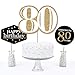 Big Dot of Happiness Adult 80th Birthday - Gold - Birthday Party Centerpiece Sticks - Table Toppers - Set of 15