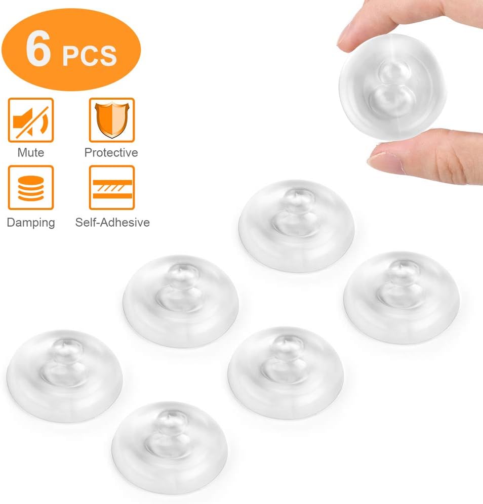 Door Knob Wall Shield Set of 6 1.97" Door Stopper Wall Protector Self Adhesive, Soft Clear Rubber Door Bumpers, Reusable Door Stops Guard for Door Handle, Refrigerator Door: Home Improvement