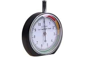 BESPORTBLE Dial Type Tire Tread Depth Gauge Prefessional for Motorcycle Car Truck and Bus