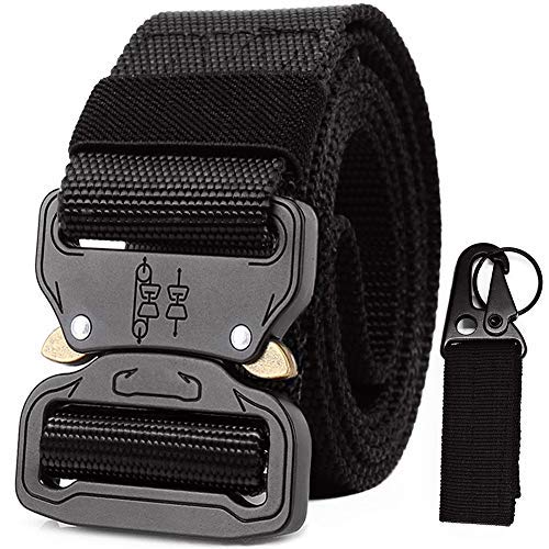 Sycer Tactical Belt,1.5 Inch Width Quick Release 1000D Nylon Webbing Battle Belts for Men & Women(Black)