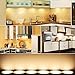 Kuniwa LED Under Cabinet Lighting Kit, Kitchen Puck Lights Dimmable 2W 1080lm Under Counter Lighting, Hand Wave Activated Switch Closet Lights, 3000K Warm White, Set of 6, All Accessories Included